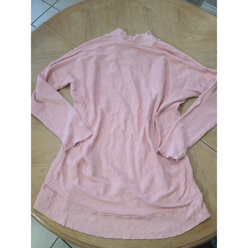 Free People We The Free Thermal Top Womens XL Pink Excellent Waffle Knit Tunic